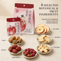 Sachets de thé aux herbes OEM Apple Astragalus Gingembre, sachet pyramidal individuel, boisson chaude à préparer