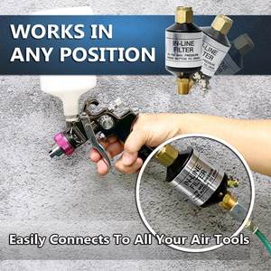 Lematec ตัวแยกน้ำน้ำมันพร้อม1/4 "วาล์วระบายน้ำสำหรับอุปกรณ์ปืนฉีดพ่น - Product Image 6