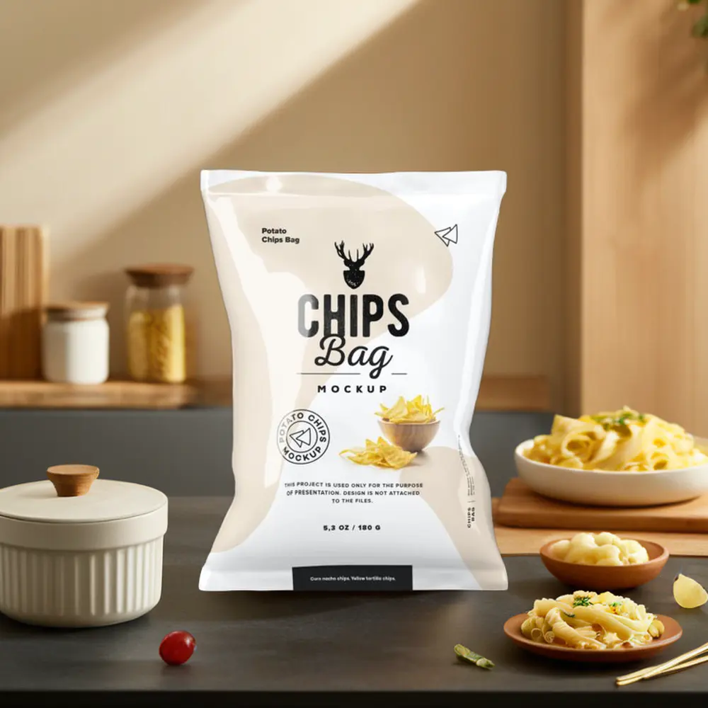 Individuelle biologisch abbaubare Lebensmittelverpackungsbeutel aus Aluminiumfolie Kunststoff heißgeklebte Snacks Kartoffelchips Süßigkeiten selbstdichtende Mylar-Beutel