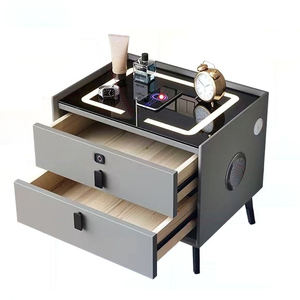 Mesita de Noche Inteligente Multifuncional de Lujo Minimalista con Carga Inalámbrica, Mesita de Noche para Dormitorio con Almacenamiento, Madera Maciza Ligera - Product Image 6