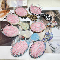 Mini brosse à cheveux de voyage en acétate de cellulose pour femmes, hommes, dames, logo personnalisé, petite brosse à cheveux démêlante pour un séchage humide, tous types de cheveux