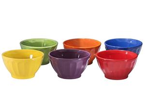 Cuenco de cerámica con surcos para <span class=keywords><strong>cereales</strong></span>, sopa, helado, 14oz, barato Conjunto de 6 colores (Multi-Color) - Product Image 4