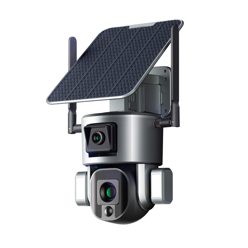 HD 10X оптический зум PTZ Bullet Dual Lens Solar Battery Network Security IP66 Водонепроницаемая наружная беспроводная камера