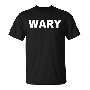 WARY Bold Text Vêtements promotionnels Débardeur T-shirt avec émotion et humeur audacieuses - Product Image 2