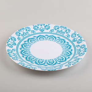 Assiette en mélamine à motif céramique 7,5 pouces, plat à fruits durable, assiette à nourriture jaune - Product Image 6