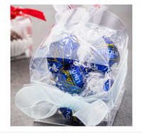 Boîte à bonbons transparente avec trou supérieur PET plastique Caramel Apple cookie Box coffrets cadeaux pour pommes friandises Party Favor
