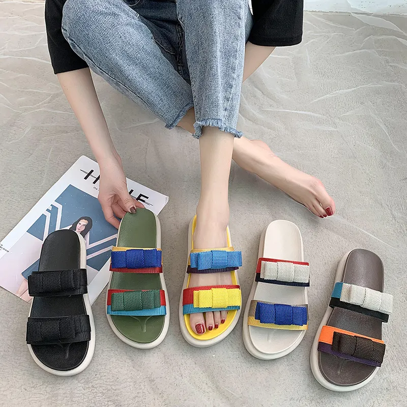 Slippers women's fashion wear 2020 summer new all-around net red sponge cake thick bottom casual lazy cool slipper flip flop