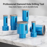 Scie cloche diamantée brasée sous vide, M14/5/8"-11, pour carrelage en porcelaine, marbre, granit, céramique