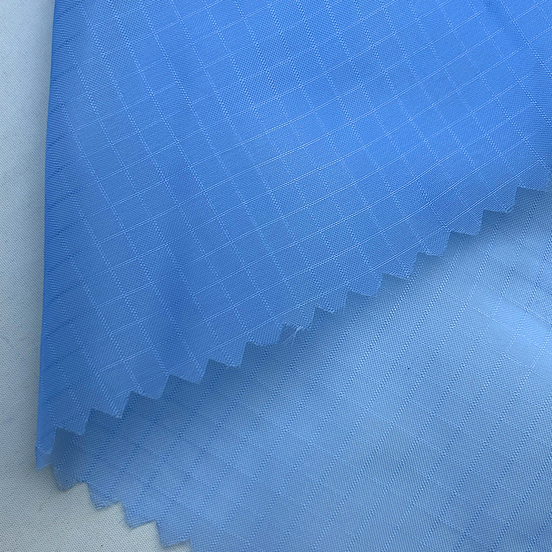 Wholesale Functional Fabric Outdoor Inflating Mattress Fabric Free Sample 30d 0.3 Grid Ripstop Nylon Fabric