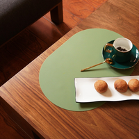 Set de table ovale en cuir, résistant à l'huile, pour la maison, la salle à manger, la cuisine, design, imperméable, résistant à la chaleur, décoration intérieure