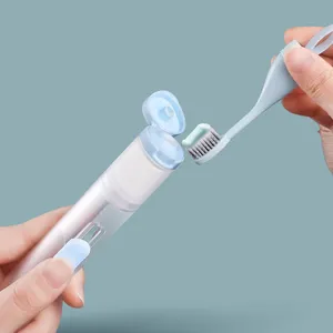 2 In 1 Toothbrush Toothpaste Portable Travel Travel Toothbrush Foldable Reusable Toothbrush With Replace Head