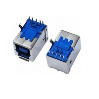 Conector Hembra USB 2.0 Tipo B, Jack DIP Horizontal de 90 Grados