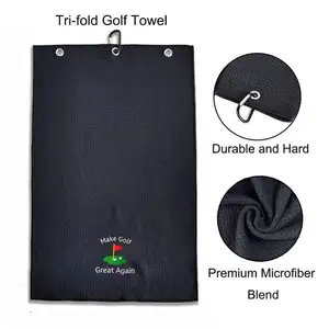 금속 랜딩 패드가있는 맞춤형 로고 스포츠 타월 맞춤형 로고 인쇄 광고 맞춤형 마그네틱 골프 타월 클립