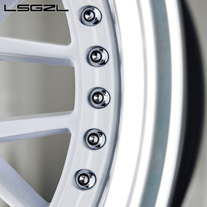 Rines Forjados de 2 Piezas con Borde Escalonado Blanco Brillante de 16 18 20 21 22 24 26 Pulgadas Maza 5x114.3 5x112 5x130 para Autos de Marca para Mercedes BMW RR - Product Image 6