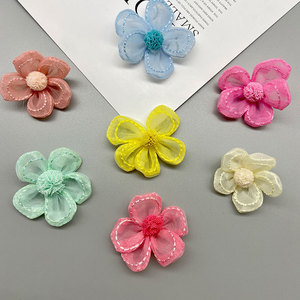Korean Style Five Petal Flower Fabric 3D Candy Colored Organza Flower Handmade DIY Hair Clothing Shoes <b>Bag</b> <b>Accessory</b> - Product Image 1
