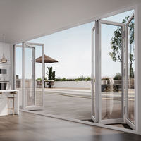 Prix usine personnalisé verre dépoli coulissant portes de séparation pliées système de porte pliante en aluminium mince