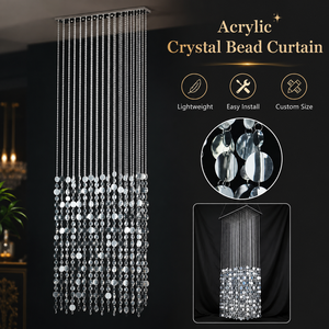 <span class=keywords><strong>Tenda</strong></span> di Perline in Cristallo Argentato di Lusso <span class=keywords><strong>con</strong></span> Paillettes in Acrilico, Decorazione Scintillante per Soffitto e Palco Matrimoniale - Product Image 6