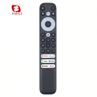Control Remoto de Código Fijo Modelo Voz Negro con Alcance de 10m RC902V/RC813 para TV TCL con Material Plástico y Silicona