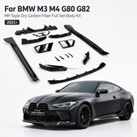 Kit carrosserie complet en fibre de carbone sèche style MP pour BMW M3 M4 G80 G82, comprenant lèvre avant, jupes latérales, diffuseur arrière et spoiler, 2021+