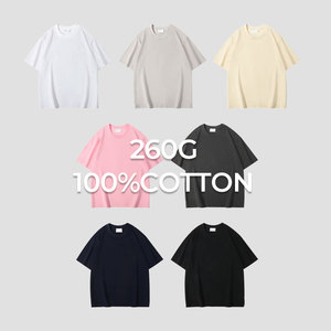 T-shirts en coton doux avec logo personnalisé de haute qualité 260 g/m² T-shirt en coton vierge pour hommes Vente en gros - Product Image 3