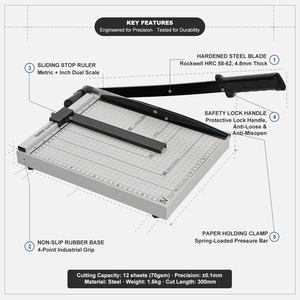 Taglierina manuale A3/<span class=keywords><strong>A4</strong></span>, disponibile in diversi colori, con base in acciaio certificata RoHS, lama di sicurezza, articoli per - Product Image 2