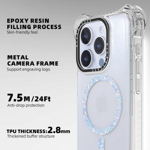 Coque de téléphone transparente antichoc personnalisée de 7,5 m, coque de téléphone magnétique transparente anti-jaunissement en TPU pour iPhone 16 15 14 13 Pro Max - Product Image 2