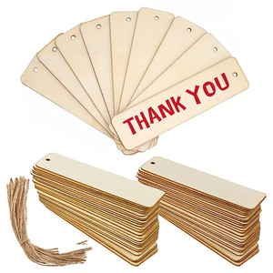 DIY Modern Wood Craft Ornaments Rectangle Unfinished Wood Hanging Tags Custom Letterpress Printed Multi-Functional Bookmarks