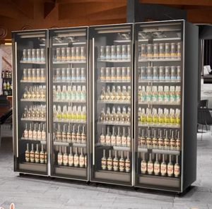 Enfriador comercial de 4 puertas, armario de bebidas frías y vertical para supermercado, tienda de comestibles, refrigerador de botellas de bebidas, puerta de vidrio - Product Image 2