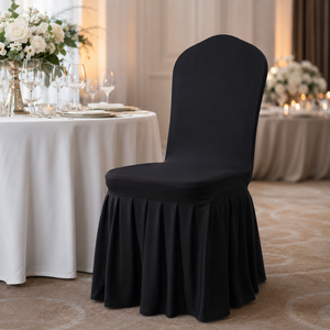 Bulk Supply Spandex Banquet Chair Cover Custom Package Pleated <b>Skirt</b> for Party Supply Wholesale - Product Image 1