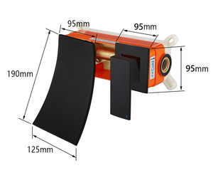 Robinet de lavabo encastré en cuivre à un trou moderne <span class=keywords><strong>Mitigeur</strong></span> mural caché Fonction cascade Noyau de valve en céramique pour baignoire - Product Image 6