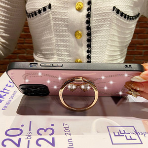 Custodia di lusso con <span class=keywords><strong>diamante</strong></span> e porta anelli per iphone 11 xs max, per iphone 13 custodie anello di buona fortuna - Product Image 3