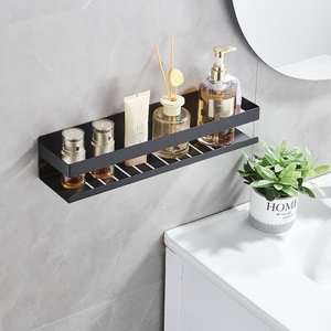 Mensola da bagno a parete moderna nera in acciaio inox angolo portasapone per uso domestico mensola cucina - Product Image 4