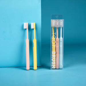 Cepillos de dientes creativos con cara sonriente de colores dulces, cerdas suaves, cabezal pequeño con cubierta protectora para uso doméstico - Product Image 3