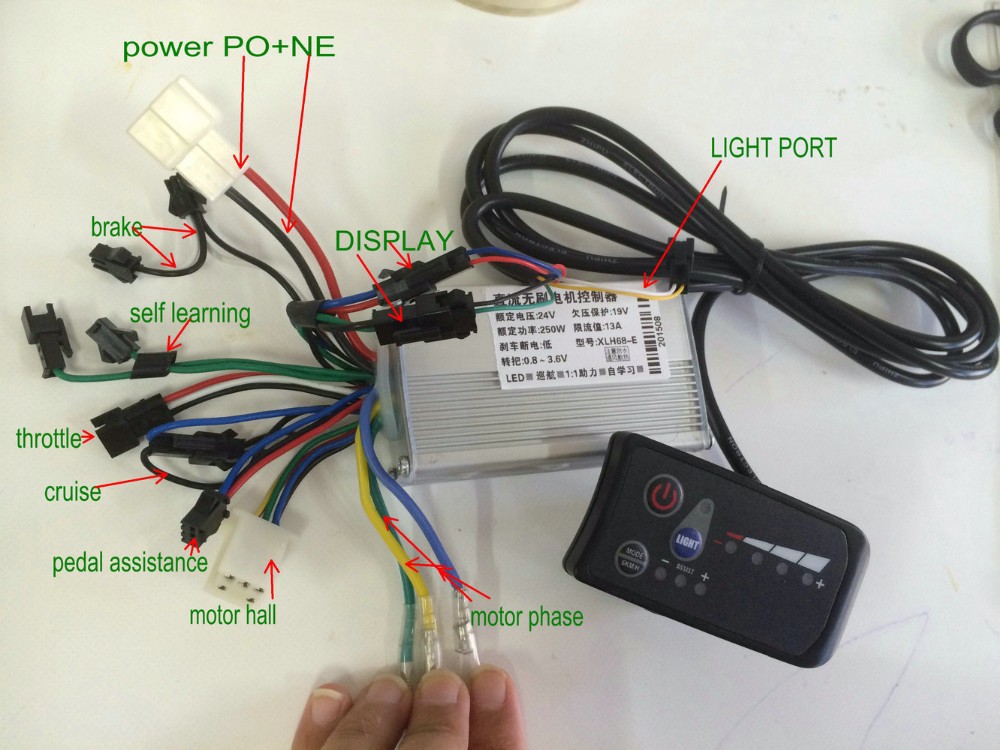 Display Bici Elettrica 36V 48V | Pannello Controllo LED Con Connettore 5 Pin