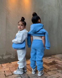 Yüksek kaliteli iki parçalı çocuklar Hoodies <span class=keywords><strong>Set</strong></span> özel Winetr polar Boys Hoodie giyim seti toptan <span class=keywords><strong>boy</strong></span> çocuk Jogger seti - Product Image 4