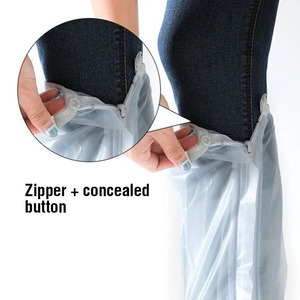 40CM High Tube Waterproof Shoe Cover <b>Slip</b>-resistant Zipper Rain Boots Waterproof Rainy Days Useful Shoe Protectors <b>for</b> Men <b>Women</b> - Product Image 3