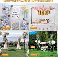 Support de fond carré en métal noir 8,2 pieds, arche de mariage, support d'arche de ballons robuste, support de tige sur table avec pinces