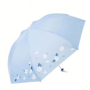 Design Portable Mini Umbrella 5 Folding Pocket Size Flat Handle Umbrella Anti Uv Protection Compact <b>Small</b> Umbrella for Rain - Product Image 5
