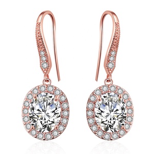 RAKOL EP2323 Pendientes de Novia Grandes y Lujosos en Oro Brillante para Mujer - Product Image 1