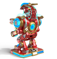 Robot Jalan Kaki Listrik Mewah untuk Luar & Dalam Ruangan, Bahan Fiberglass, untuk Pusat Perbelanjaan, Plaza, Taman, Desain Kuning Hitam