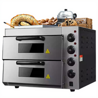 Fours de boulangerie électriques à deux étages Nouvel équipement de cuisson de pizza commerciale avec deux plateaux 220V pour la cuisson de petits pains et pizzas