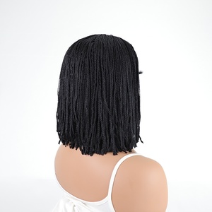 วิกผมสังเคราะห์สไตล์ยุโรปอเมริกันสำหรับผู้หญิง ผ้าคาดศีรษะแบบไหมน้ำแข็ง ทรงผมบ๊อบถักแบบแอฟริกัน ผลิตด้วยเครื่องจักร น้ำหนัก 300 กรัม เปลี่ยนทรงผมได้ - Product Image 3