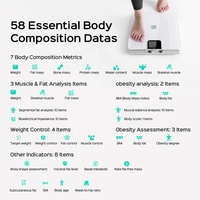Balance connectée intelligente pour le suivi de la santé et du fitness, 8 électrodes, mesure de la graisse corporelle, alimentation par batterie, synchronisation via application BLE, capacité 180 kg