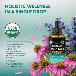 Vente en gros OEM Goutte lymphatique organique Gouttes de soutien lymphatique Supplément de nettoyage lymphatique pour le soutien immunitaire Liquide de désintoxication lymphatique - Product Image 6