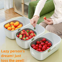 Boîte de rangement de bureau double couche en plastique PP JOYBOS pour collations, graines de melon, noix - Solution de rangement polyvalente pour le salon