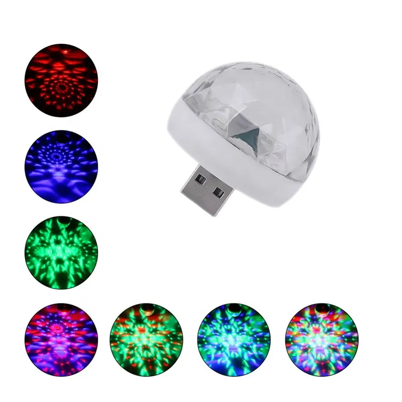 DJ Disco LED Disco Light Mini Ball USB Music Bar Club Party Car Home Laser Lights USB to Lighting/micro USB Voice Control 2-year