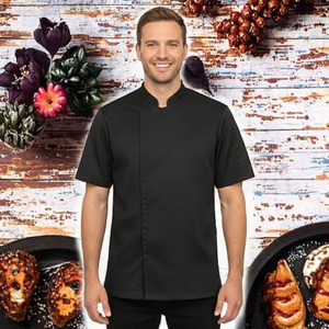 Chaquetas de Chef Unisex de Alta Gama, Manga Corta, Transpirables, Tejido de Poliéster/Algodón, con Relieve, Ropa de Trabajo para Restaurante y Hotel - Product Image 3