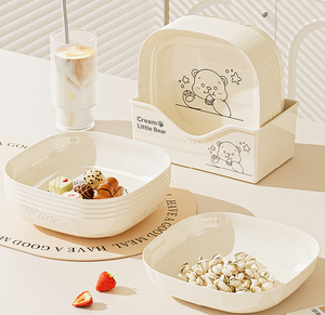 DF 0323 Plato para restos con diseño de oso de peluche de dibujos animados, para el hogar, sala de estar, cocina, plato para aperitivos - Product Image 2