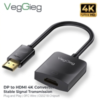 Convertisseur VegGieg 4K 30Hz DP vers HDMI, adaptateur mâle vers femelle avec puce CS5218 et câble OFC