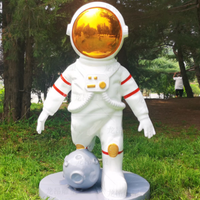 Statue décorative en résine en métal animal personnalisée en usine Sculpture d'astronaute en fibre de verre pour la décoration extérieure